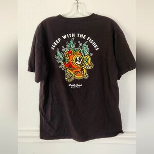 Death Coast Supply Black Graphic Tee Sleep With The Fishes‎ Large